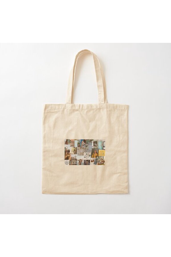 Cottagecore Collage Version 2 Canvas Tote Bags, Reusable Shopping Bag