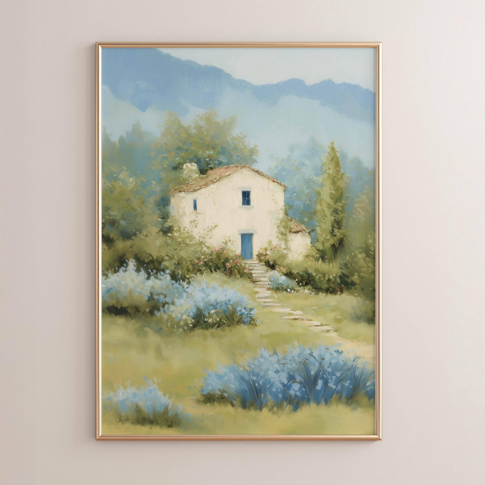 Cottagecore Country Cottage With Door Cozy Farmhouse Art Serene ...