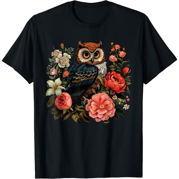 Cottagecore Cute Owl Floral Aesthetic Girls Women T-Shirt, Unisex T-Shirt