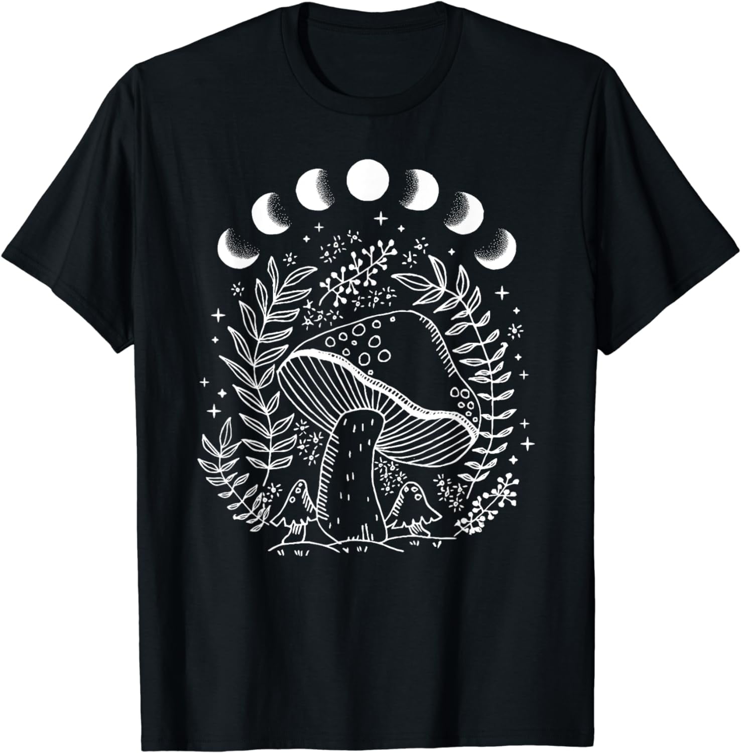 Cottagecore Dark Academia Aesthetic Mushroom Moon Witchy T-Shirt ...