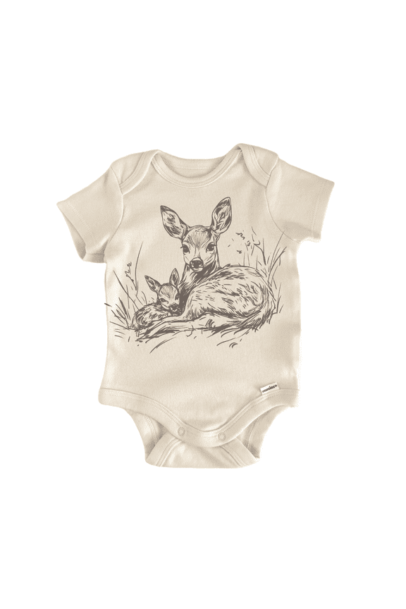 Cottagecore Deer Boho Newborn Baby Bodysuit