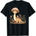 thumbnail image 1 of Cottagecore Dinosaur Mushroom Aesthetic Cute Brachiosaurus Unisex T-Shirt for Men Women Kids Toddler,Black Color,Size YXL, 1 of 5