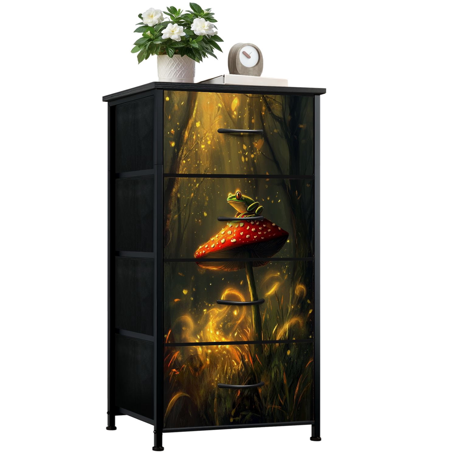 Picture Idea: Cottagecore Dresser For Bedroom With 4 Storage Drawers Magical Frog