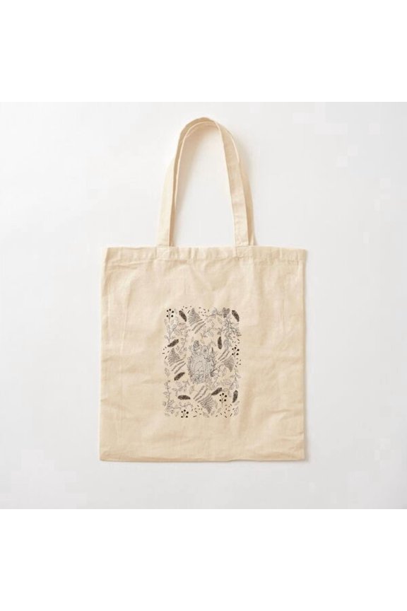 Cottagecore Fawn Canvas Tote Bags, Reusable Shopping Bag