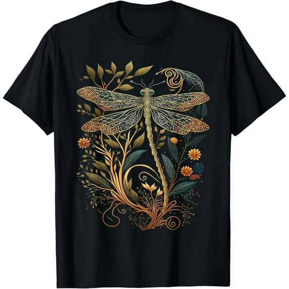 Cottagecore Floral Aesthetic Dragonfly Women Girls T-Shirt