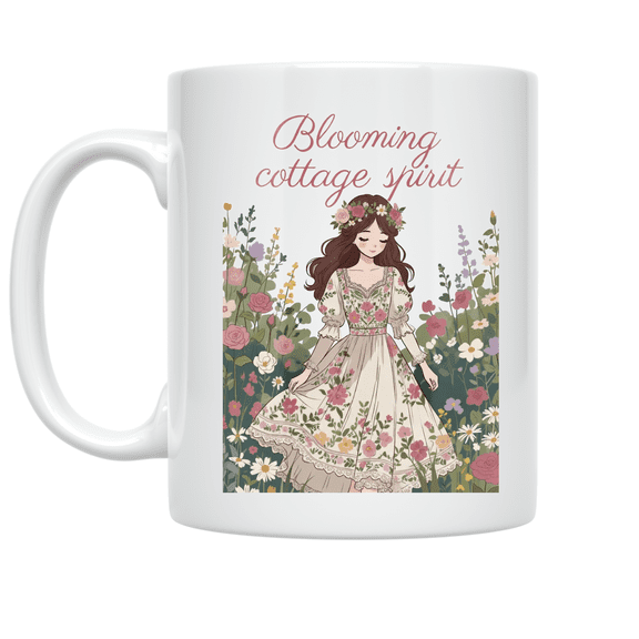 Cottagecore Floral Design - Cottagecore Enthusiast - 11 oz Ceramic Coffee Mug