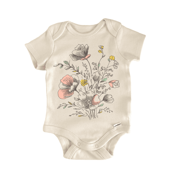 Cottagecore Floral Flower Newborn Baby Bodysuit