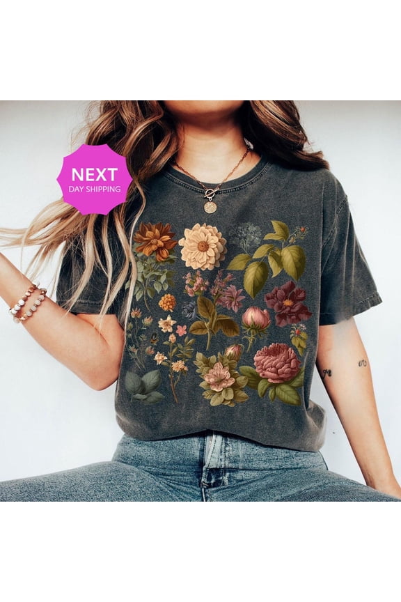 Cottagecore Floral T-Shirt, Boho Wildflowers Cottagecore Shirt, Wild Flowers Shirt, For Women, Plant Shirts, Floral Mom Shirt TSHIRT All Size S-5XL