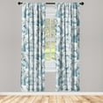 thumbnail image 1 of Cottagecore Floral Window Curtains, Lily Pattern With Leaves Greenery Flowers Boho Print, Lightweight Decor 2-Panel Set with Rod Pocket, Pair of - 28"x95", Teal Off White and Pale Grey, by Ambesonne, 1 of 3