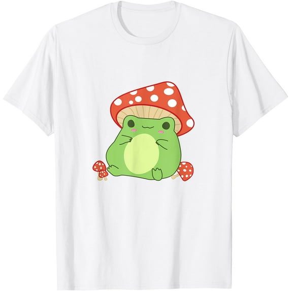 Cottagecore Frog Aesthetic Cute With Mushroom Hat Unisex T-Shirt for Men Women Kids Toddler