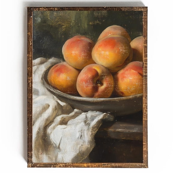 Cottagecore Fruit Vintage Peach Wall Art Cottagecore Kitchen Wall Decor Vintage Fruit Poster Farmhouse Kitchen Decor14, 24x36 UNFRAMED