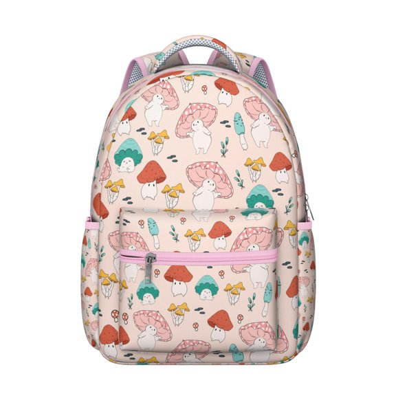 Cottagecore Fungi Backpack Boho Vintage Magical Forest Mushrooms and Fairy Tale Design Psychedelic Trippy School Bag