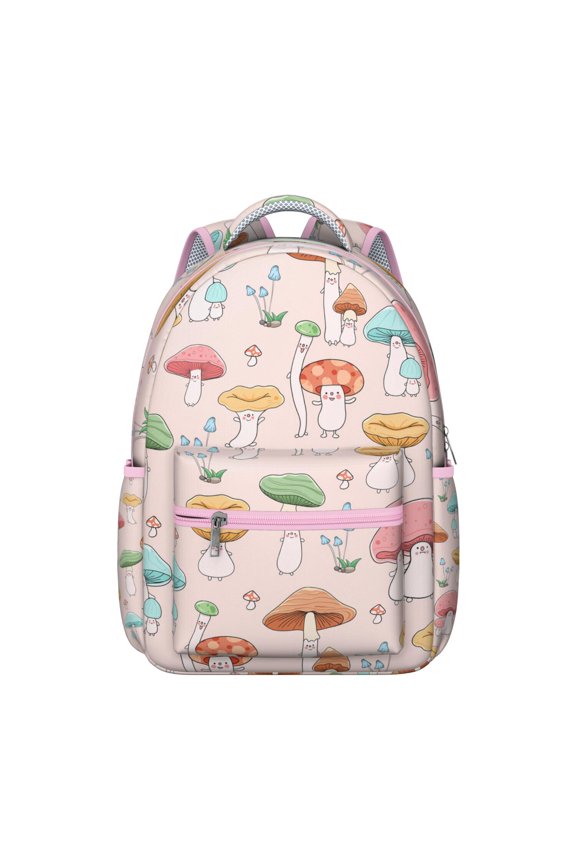 Cottagecore Fungi Backpack Boho Vintage Magical Forest Mushrooms and Fairy Tale Design Psychedelic Trippy School Bag