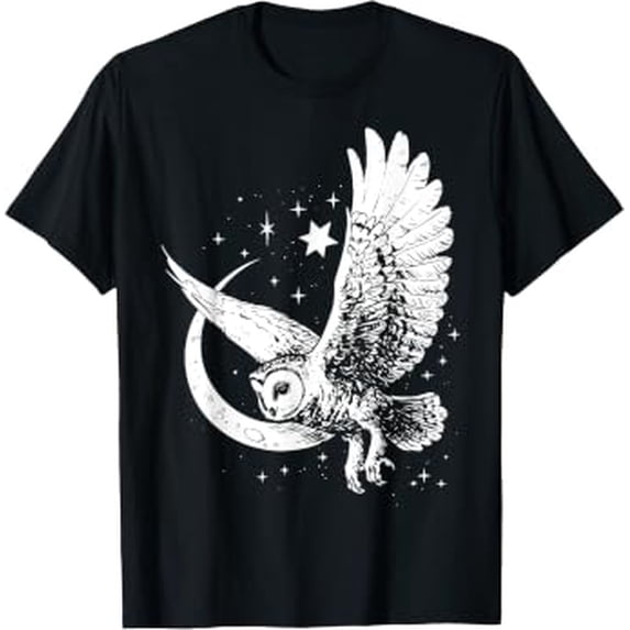Cottagecore Goth Aesthetic Owl Moon Dark Goblincore Witch Graphic T ...