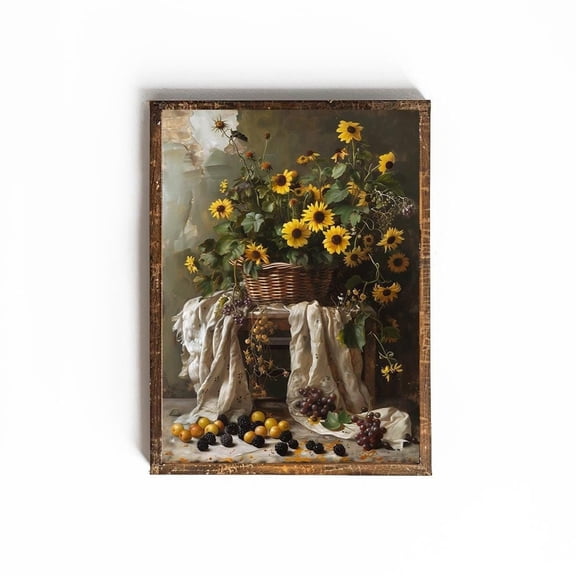 Cottagecore Kitchen Wall Art Country Decor Black Eyed Susan Art Farmhouse Wall Art For Kitchen Farmhouse Decor Sunflower Wall Art Wildflower, 8x12 UNFRAMED