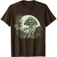 thumbnail image 1 of Cottagecore Moon Mushrooms Plants and Trees Unisex T-Shirt for Men Women Kids Toddler,Dark Chocolate Color,Size 4XL, 1 of 5