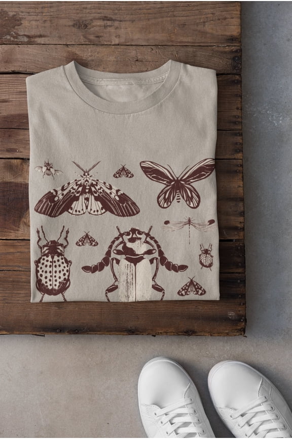 Cottagecore Moths T Shirt, Goblincore Goth , Grunge Fairycore Clothing, Witchy T Shirt, Dark Academia Aesthetic Shirt, Botanical Art Tshirt