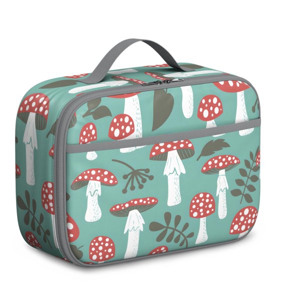 Cottagecore Mushroom Insulated Lunch Bag - Whimsical Fungi Thermal Cooler, Lightweight & Portable Handle, Ideal for Picnic/Travel/Work