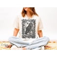 thumbnail image 1 of Cottagecore Owl Floral Shirt, Folk Art Woodland Forest Animal Graphic Tee, Boho Nature Aesthetic Design, Comfort Colors Unisex Cotton T-Shirt, Size S-3XL, 1 of 3