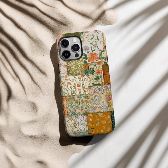 Cottagecore Patchwork Spring Phone Case Vintage Floral Art Design Aesthetic Cover Fits iPhone Samsung Galaxy Pixel