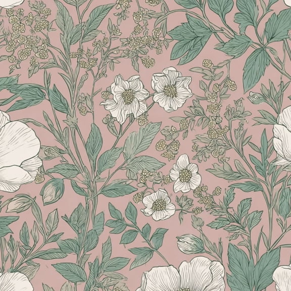 Cottagecore Peel and Stick Wallpaper 23.6in x 9.8ft Vintage Botanical Floral White Flowers Green Leaves Contact Paper Waterproof Self Adhesive Wall Paper for Bedroom Shelf Cabinet Renter Friendly