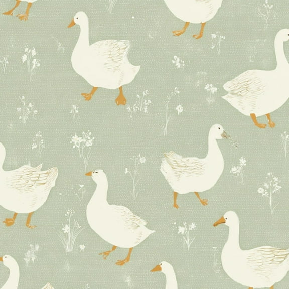 Cottagecore Peel and Stick Wallpaper 23.6in x 9.8ft Vintage Goose Green Floral Accents Contact Paper Vinyl Waterproof Self Adhesive Wall Paper for Bedroom Shelf Cabinet Renter Friendly