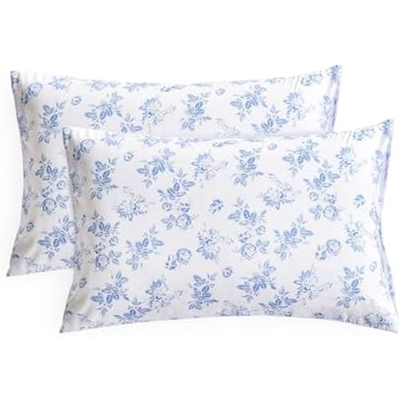 - Cottagecore Pillow Cases, Floral Shabby Chic Vintage Flower Shabby Chic Coquette Aesthetic, Set of 2 Soft Pillowcases Pillow Shams Covers, Light Blue, Standard Size 20x26 Inches