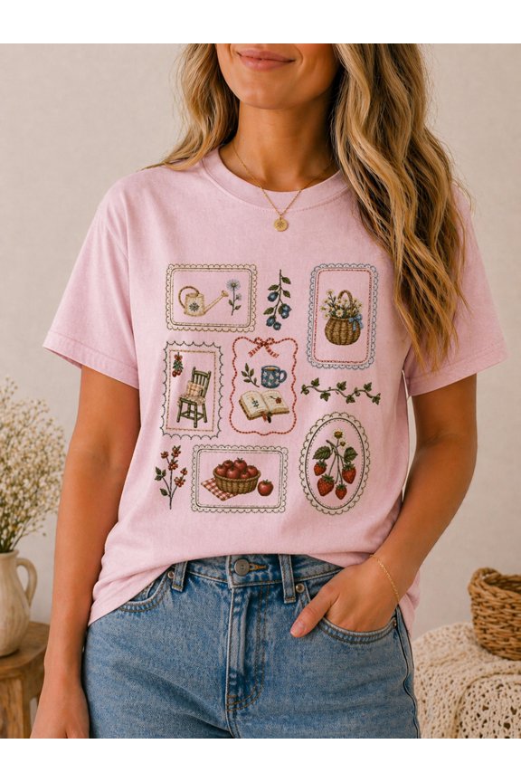 Cottagecore Shirt, Shirt, Gardening Shirt, Floral Gardening Tee, Gift For Her, Cozy Girl Shirt