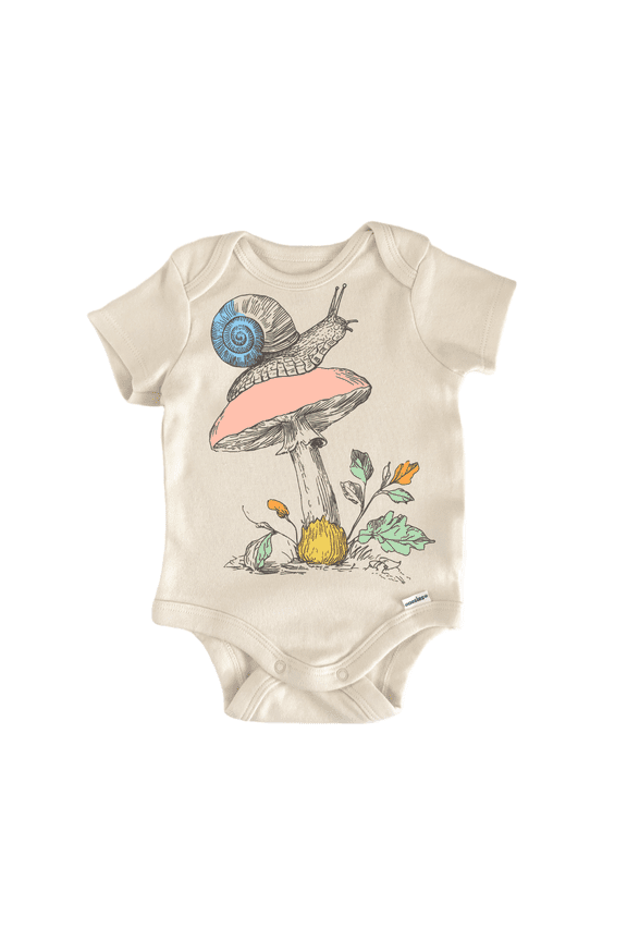 Cottagecore Snail Newborn Baby Bodysuit