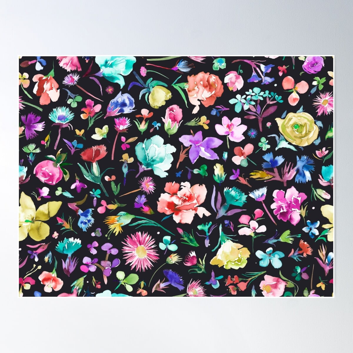 Cottagecore Spring Flower Buds Small Flowers Botanical Black