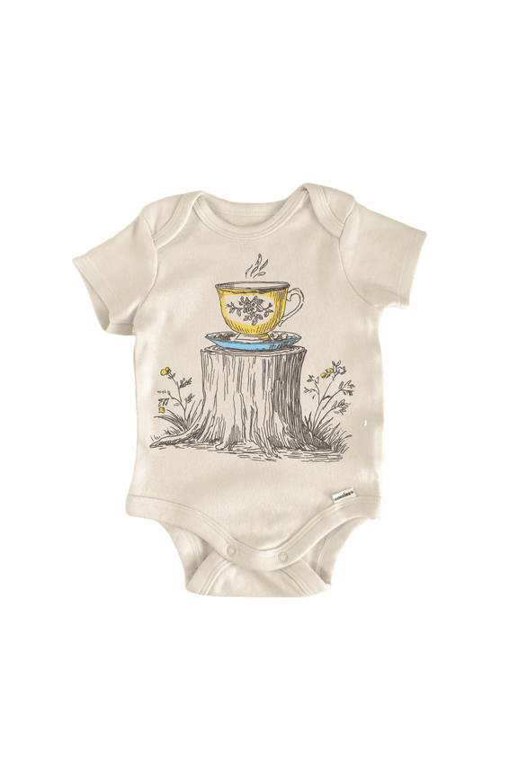 Cottagecore Tree Stump Newborn Baby Bodysuit