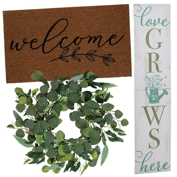Cottagecore Welcome Front Door Decorating Kit - 3 Pc