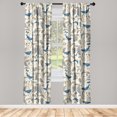 thumbnail image 1 of Cottagecore Window Curtains, Vintage Inspiration of Nature Fantasy Themed Birds on Branches Art, Lightweight Decor 2-Panel Set with Rod Pocket, Pair of - 28"x63", Cream and Dark Lavender, by Ambesonne, 1 of 3