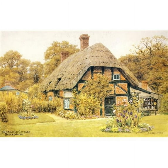 Cottages & Village Life 1912 Arts Guild Cottage Brockenhurst Poster Print by Alfred Quinton