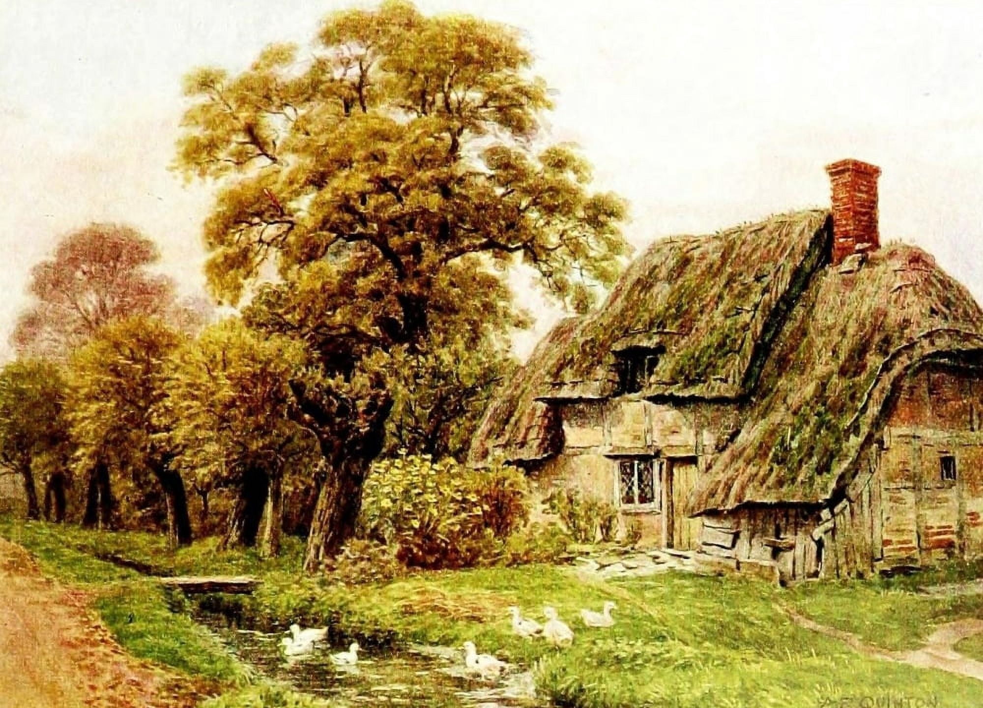 Cottages & Village Life 1912 Brook Steventon Canvas Art - Alfred Quinton (18 x 24)