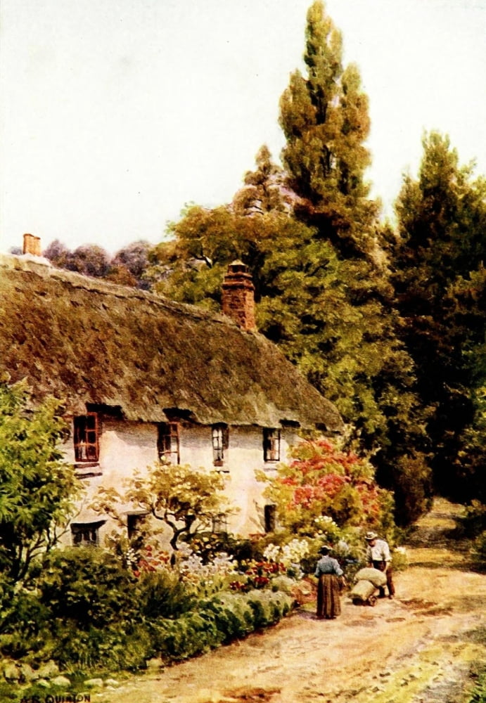 Cottages & Village Life 1912 Cottage at Dunster Somerset Canvas Art - Alfred Quinton (24 x 36)