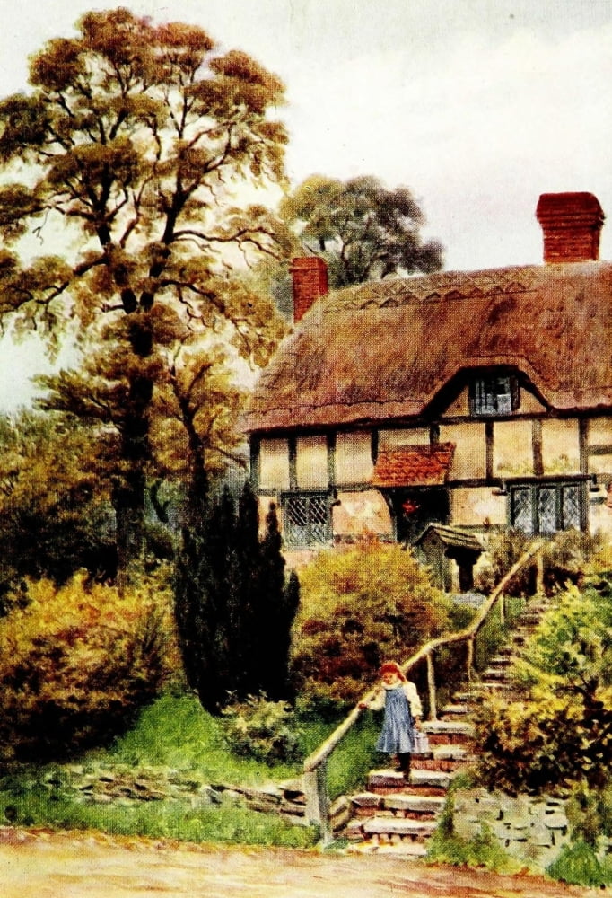 Cottages & Village Life 1912 Cottage steps Ardington Canvas Art - Alfred Quinton (24 x 36)