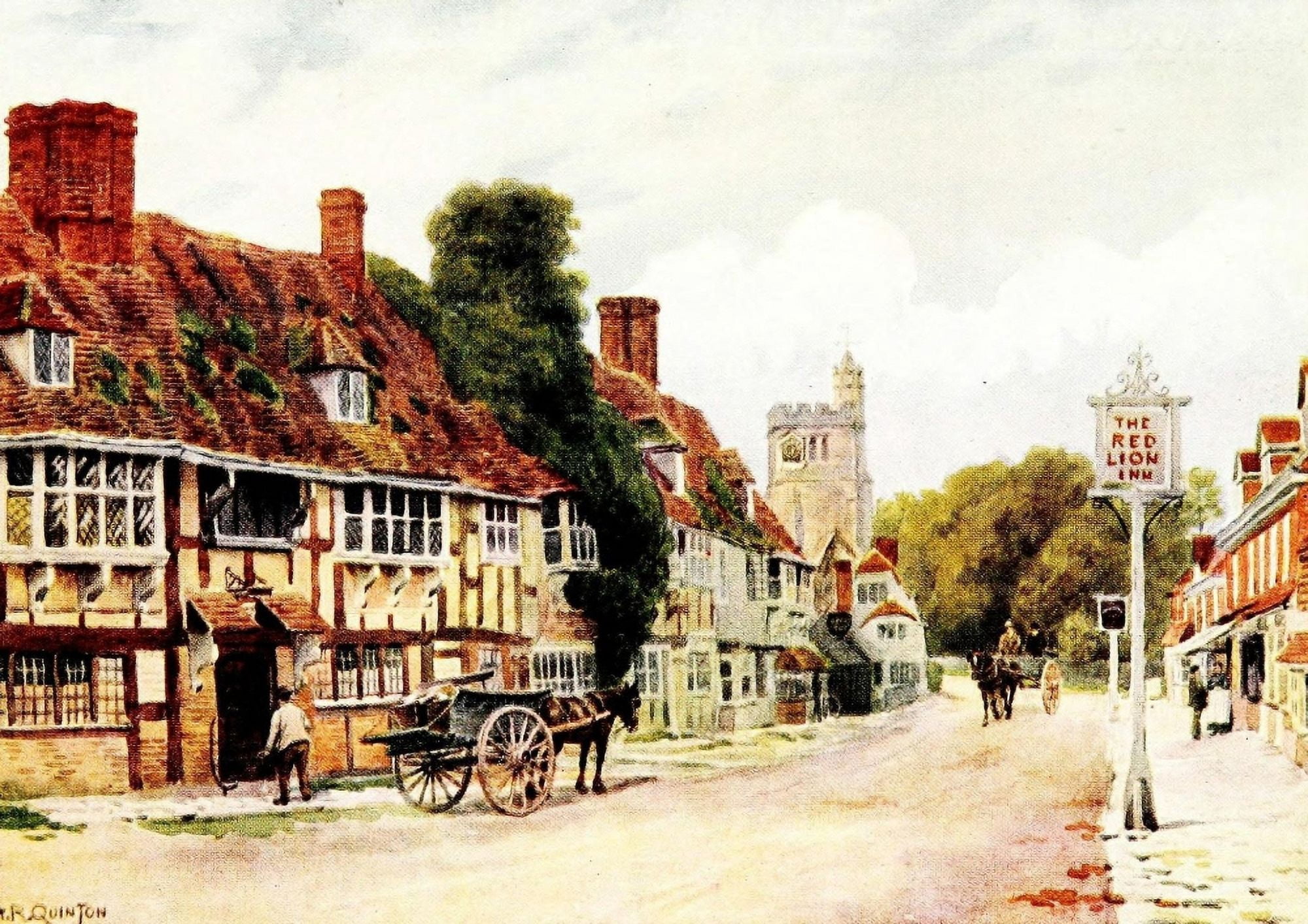 Cottages & Village Life of Rural England 1912 Biddenden Canvas Art - Alfred Quinton (24 x 36)