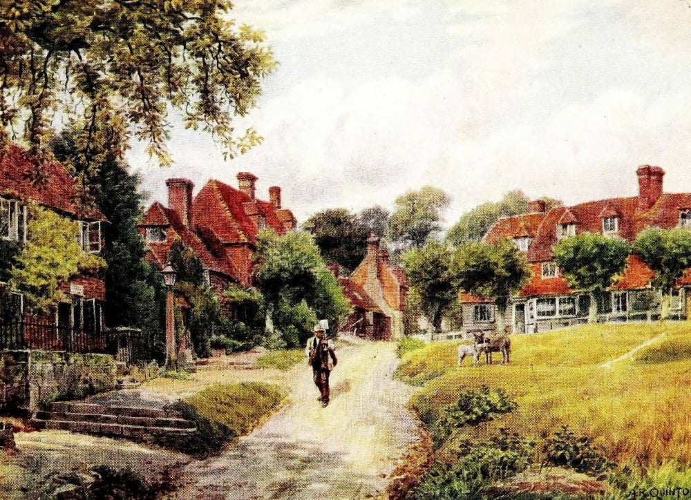 Cottages & Village Life of Rural England 1912 Groombridge Canvas Art - Alfred Quinton (24 x 36)