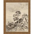 thumbnail image 1 of Cottages and Trees 28x36 Large Gold Ornate Wood Framed Canvas Art by Vincent van Gogh, 1 of 2
