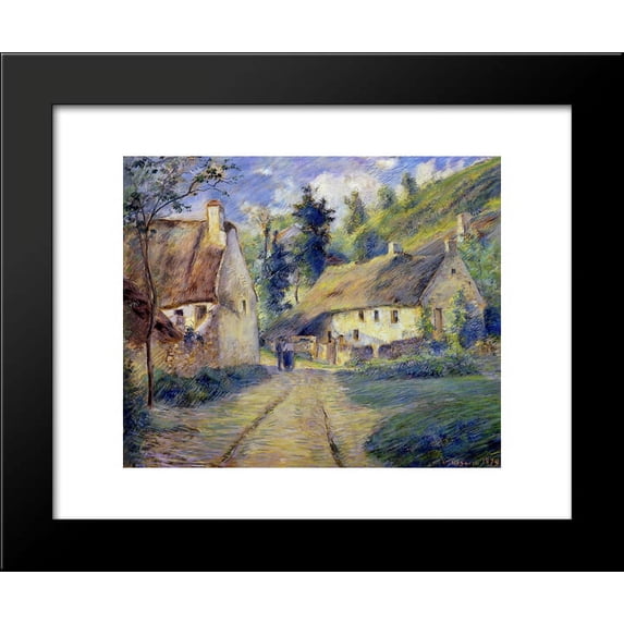 Cottages at Auvers, near Pontoise 20x24 Framed Art Print by Pissarro, Camille