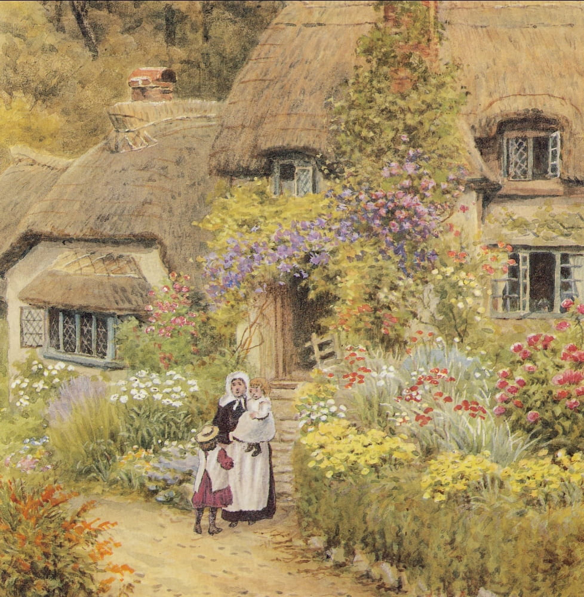 Cottages at Selworthy Somerset Canvas Art - Alfred Quinton (24 x 36)