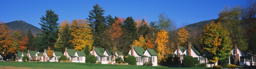 Cottages on a hill Franconia Notch State Park White Mountain National Forest New Hampshire USA Canvas Art - Panoramic Images (36 x 12)