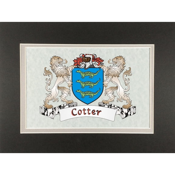 Cotter Irish Coat of Arms Print - Frameable 9" x 12"