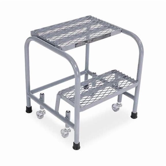 20 in H Steel Rolling Step, 2 Steps, 450 lb Load Capacity 1002N1818A1E10B3C1P1