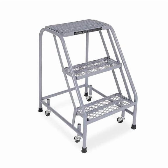 30 in H Steel Rolling Step, 3 Steps, 450 lb Load Capacity