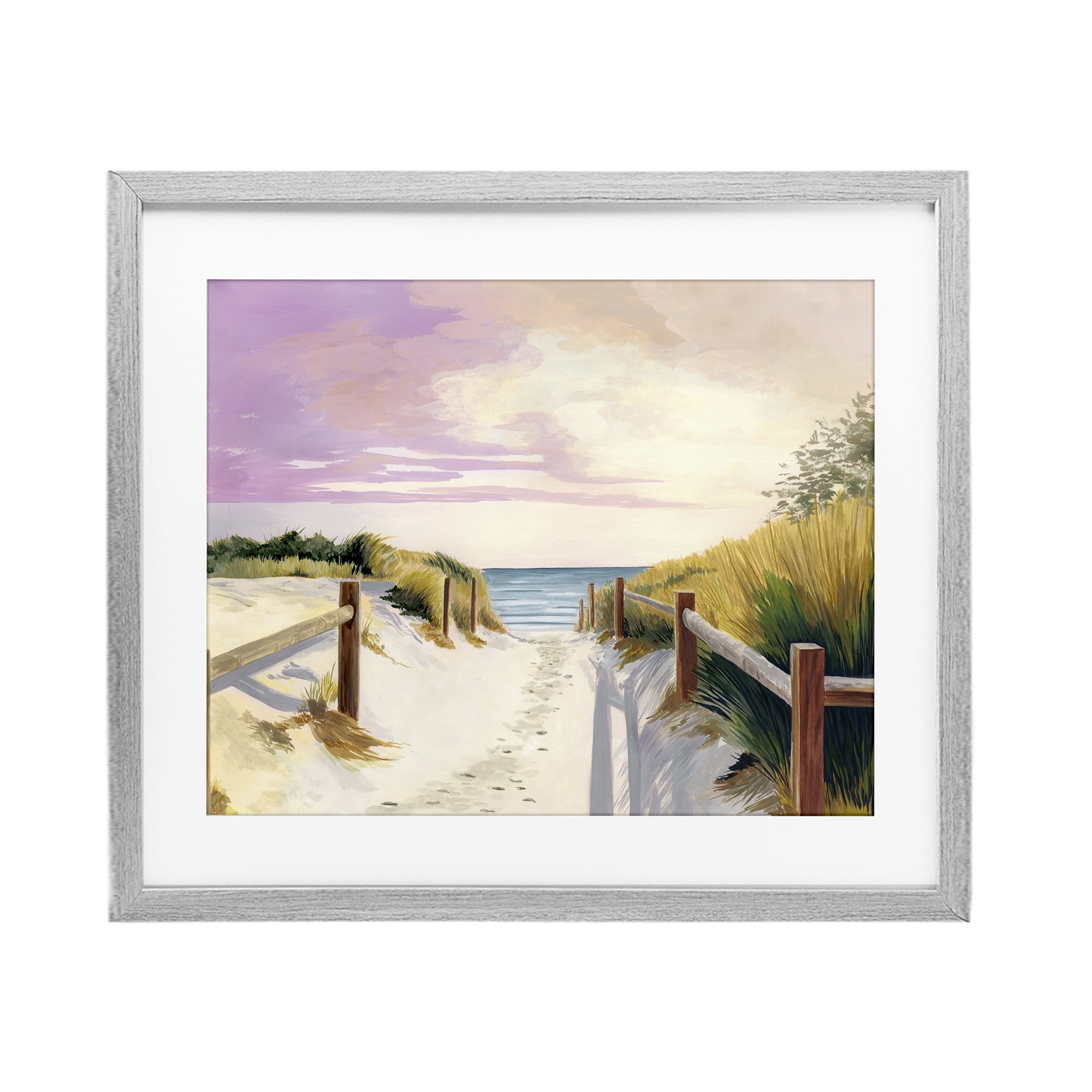 Cottesloe Beach Pathway Gray Framed Print Under Glass, design by Courtney Haley