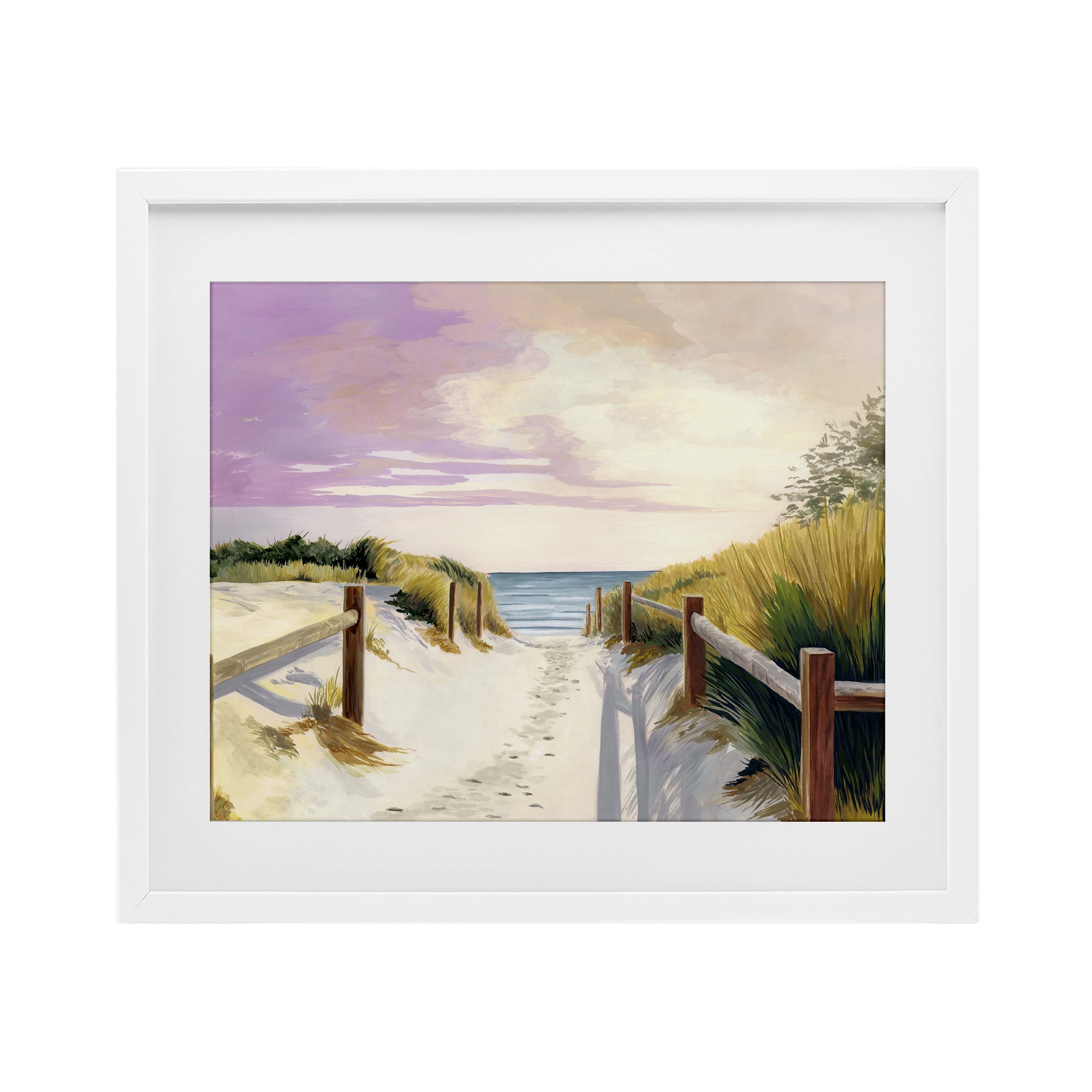 Cottesloe Beach Pathway White Framed Print Under Glass, design by Courtney Haley