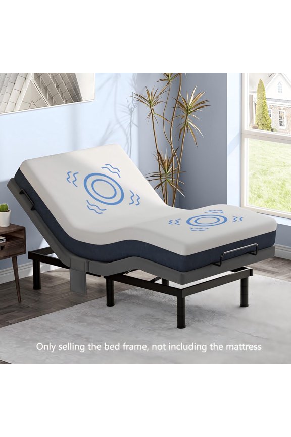 Adjustable Bed Base Frame Twin Size for Stress Management with Massage, Remote Control,Adjustable Legs