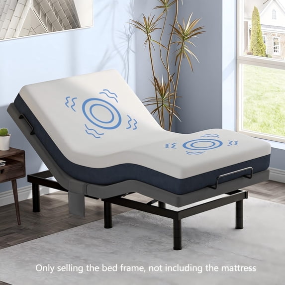 Cottinch Adjustable Bed Base Frame Twin Size for Stress Management with Massage, Remote Control,Adjustable Legs
